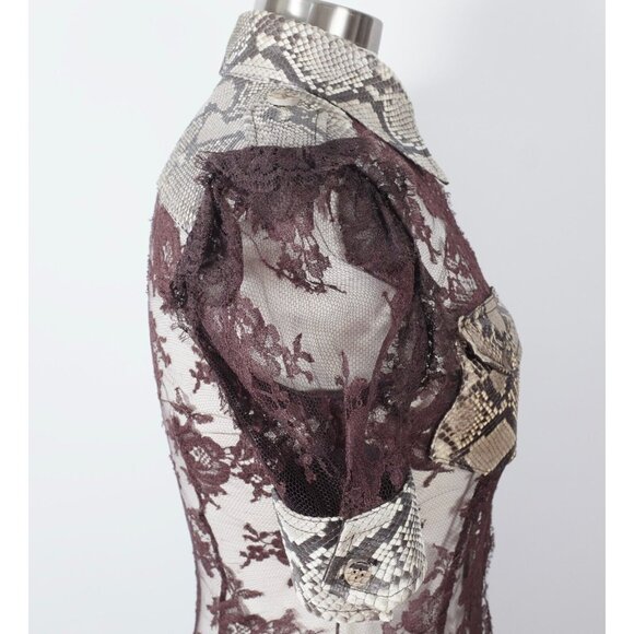 Dolce&Gabbana 42 US 6 python lace blouse jacket dress Sp 2005 snakeskin - Picture 16 of 16